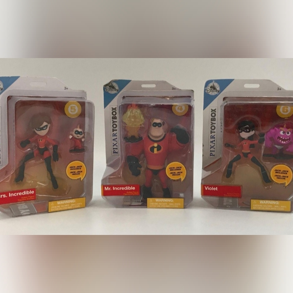 Lot Of 3 Vintage disney pixar incredibles figures. New Factory Sealed